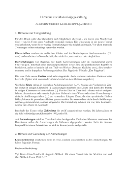 Hinweise zur Manuskriptgestaltung