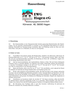 allgemeine Hausordnung der EWG