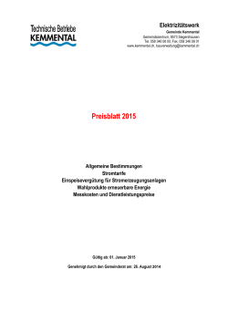 Preisblatt 2015