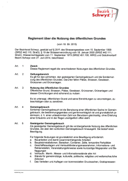 Reglement über die Nutzung des öffentlichen