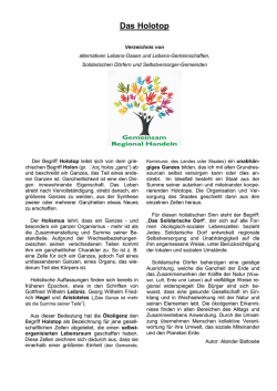 Solidarische Dörfer & Lebens-Gemeinschaften.…