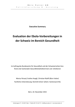 Executive Summary Evaluation Ebola