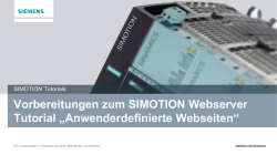 Vorbereitungen zum SIMOTION Webserver Tutorial
