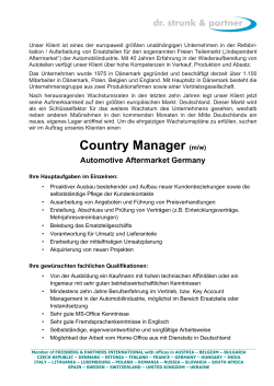 Country Manager (m/w) - Dr. Strunk + Partner