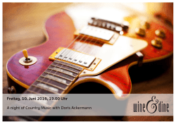 Freitag, 10. Juni 2016, 19.00 Uhr A night of Country Music with Doris