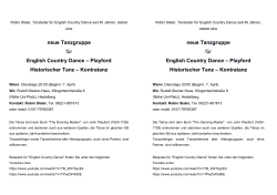 neue Tanzgruppe für English Country Dance – Playford Historischer