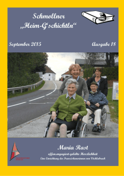 Heimzeitung Ausgabe 18 - Alten- und Pflegeheim Maria Rast in