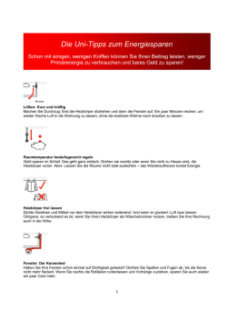 Die Uni-Tipps zum Energiesparen