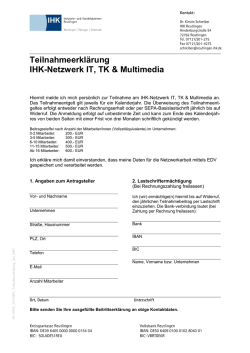 Informationen & Teilnahmeantrag als - IHK