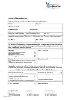 Exmatrikulationsantrag - Hochschule Rhein-Waal