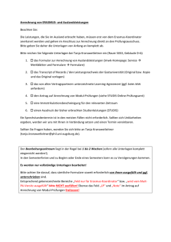 Infoblatt zur Anrechnung von Auslandsleistungen