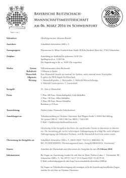 Ausschreibung - Bayerischer Schachbund