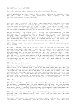 Die ZEIT No.9 vom 18.02.2016 Interview mit Dr. Reiner Klingholz
