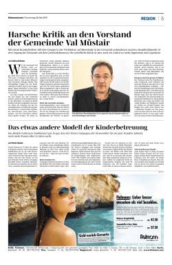 Artikel Südostschweiz 28.05.2015