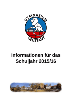 Infoheft Schuljahr 2015-16 - Gymnasium Neustadt am Rübenberge