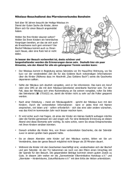 Nikolaus-Besuchsdienst des Pfarreienverbundes Bensheim