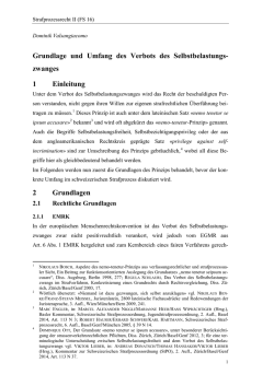 Grundlage und Umfang des Verbots des Selbstbelastungs