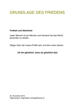 Grundlage des Friedens