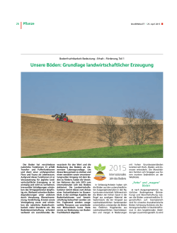 Unsere Böden: Grundlage landwirtschaftlicher Erzeugung