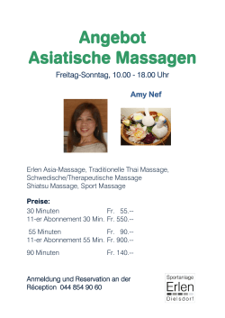 Angebot Asiatische Massagen
