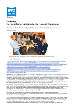 Gr&uuml;nder Geruchsfreier Aschenbecher saugt Kippen an