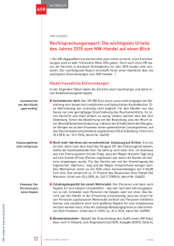 Die wichtigsten urteile des Jahres 2015 zum NW-handel auf