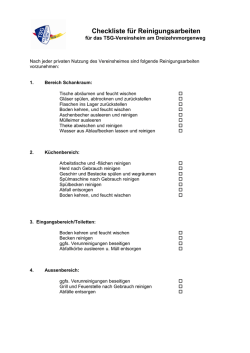 Checkliste für Reinigungsarbeiten