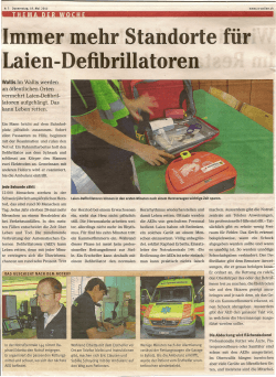 Immer mehr Standorte für Laien Defibrillatoren, 19.05.2011