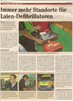 Immer mehr Standorte f&uuml;r Laien Defibrillatoren, 19.05.2011