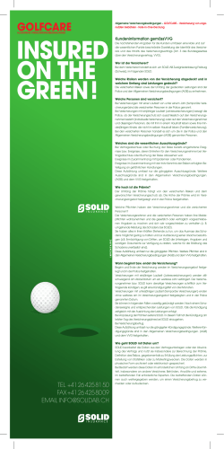 Versicherungsbedingungen GolfCare - Golfclub Engelberg