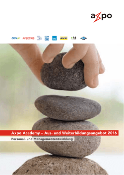 Axpo Academy – Aus- und Weiterbildungsangebot 2016