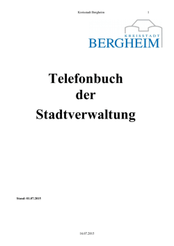Entwurf Telefonbuch der Stadtverwaltung Bergheim
