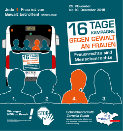 Jede 4. Frau ist von Gewalt betroffen! (BMFSFJ 2004)