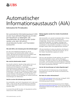 Automatischer Informationsaustausch (AIA)