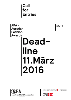 Ausschreibung AFA Austrian Fashion Awards 2016