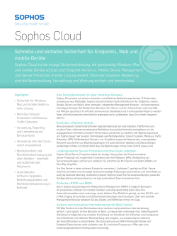 Datenblatt Sophos Cloud