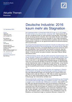 Deutsche Industrie: 2016 kaum mehr als Stagnation