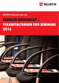 2016_Seminarangebote WIS.indd - Würth Industrie Service GmbH
