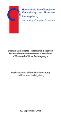 Direkte Demokratie – nachhaltig gestalten Rechtsrahmen