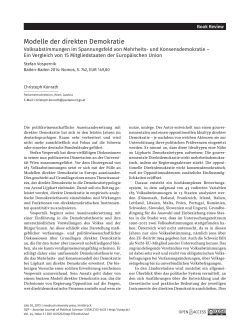 Modelle der direkten Demokratie - Austrian Journal of Political Science