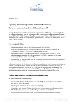 Im Februar 2016 Begrenzung der Arbeitswegkosten bei der Direkten