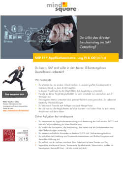 Du willst den direkten Berufseinstieg ins SAP