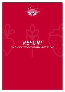 Report on the first three quarters of 2015