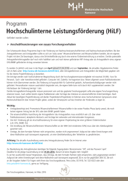 Hochschulinterne Leistungsförderung (HiLF)