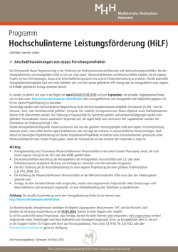Hochschulinterne Leistungsf&ouml;rderung (HiLF)