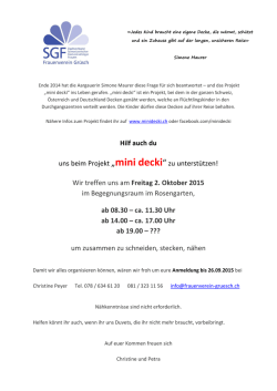 Hilf auch du uns beim Projekt &bdquo;mini decki&ldquo;zu unterst&uuml;tzen! Wir treffen