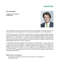 Klaus Rosenfeld: Vorsitzender des Vorstands Schaeffler AG