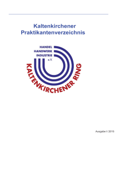Praktikantenatlass 2015 - Kaltenkirchener Ring für Handel