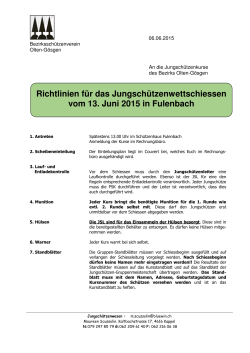 Richtlinien für das Jungschützenwettschiessen vom 13. Juni 2015 in