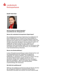 Azubi-Interview - Hohenzollerische Landesbank Kreissparkasse